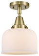 Innovations Lighting 447-1C-AB-G71-LED Large Bell 1 Light 8" Flush Mount