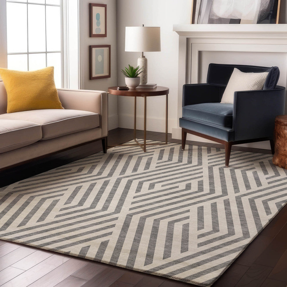 Premium Machine Washable Mayfield AMF550 Gray 3' x 5' Rug