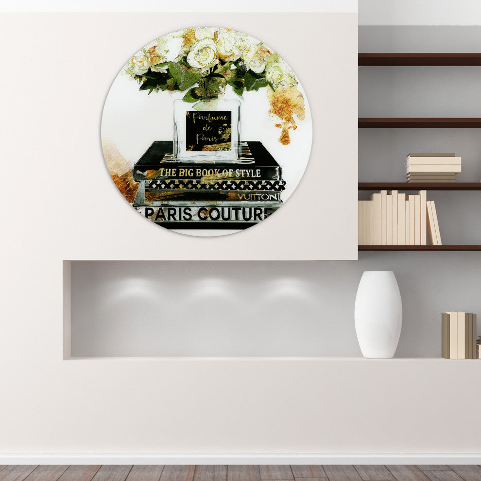 "Big Book of Style" Frameless Free Floating Tempered Glass Panel Graphic Art