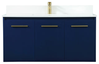 Home Living 40" Single Bathroom Vanity, Blue With Backsplash
