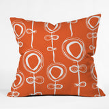 Contemporary Orange Outdoor Throw Pillow, 20"x20"