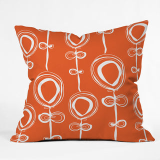 Contemporary Orange Outdoor Throw Pillow, 20"x20"