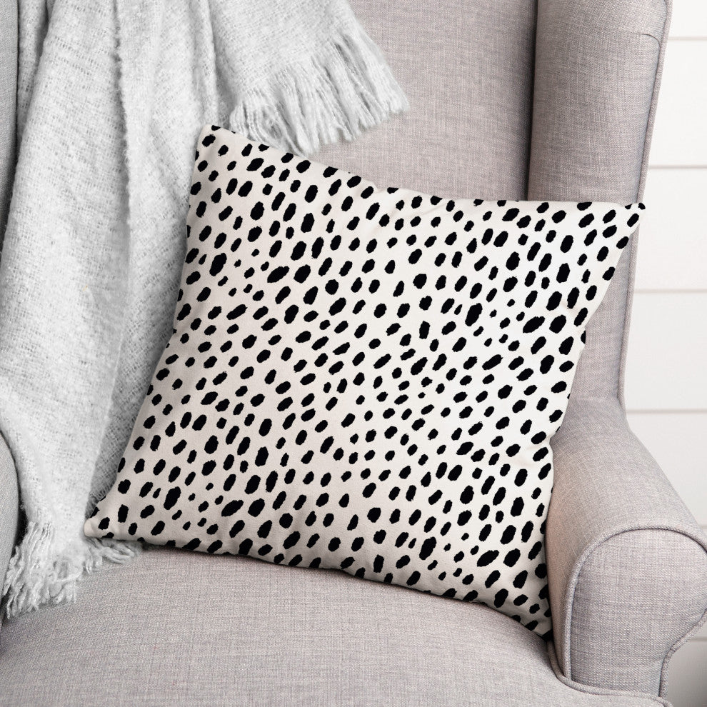 Black and White Spots 18"x18" Spun Poly Pillow