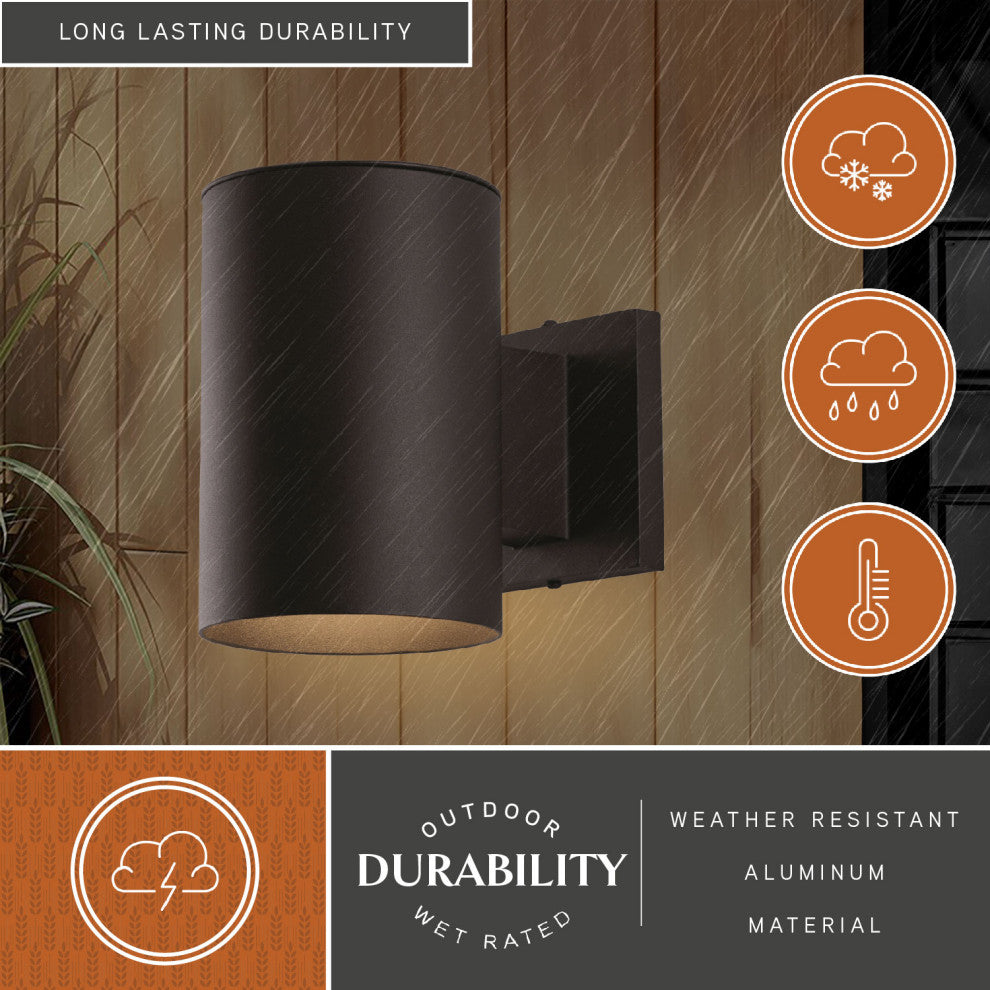 Chiasso 5" Outdoor Wall Light, Textured Black
