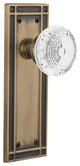 Mission Plate Passage Crystal Meadows Knob, Antique Brass, 2.75"