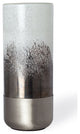 13" Brushed Silver Glass Vase