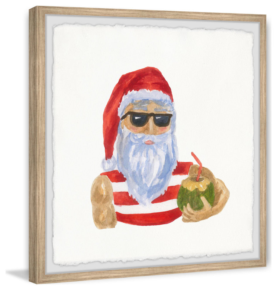 "Coconut Holiday" Framed Painting Print, 32x32
