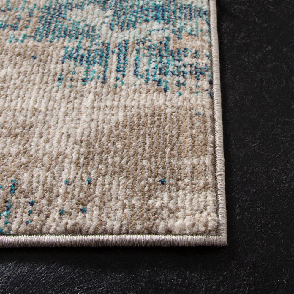 Safavieh Madison Mad440M Organic and Abstract Rug, Blue and Gray, 10'0"x10'0" Square