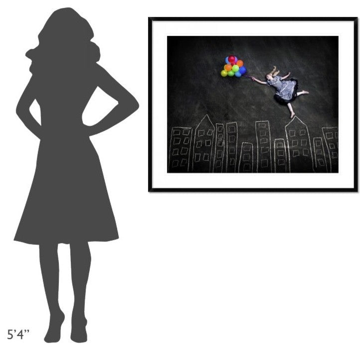"Flying On The Rooftops" Framed Digital Print by Nj Sabs, 43x36"