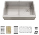 Sinber Single Bowl Kitchen Sink with 304 Stainless Steel Satin Finish, 33"x20" Workstation, Apron/Farmhouse