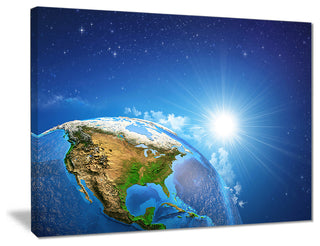 "Sunrise Over the Earth" Landscape Canvas Print, 20"x12"