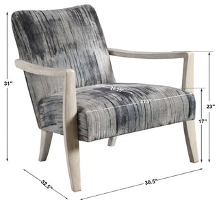 Uttermost Watercolor Gray Chenille Accent Chair