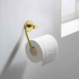 Circular Toilet Paper Holder, Brushed Gold