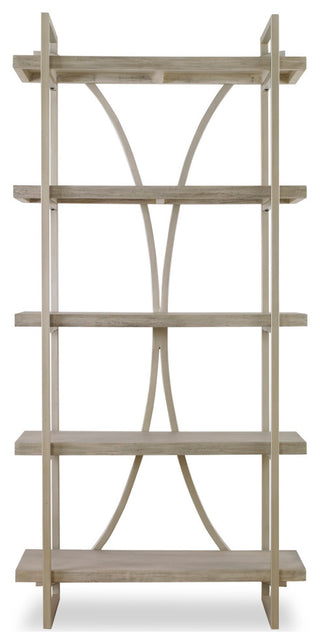 Uttermost 22902 Sway 42"W Metal and Wood Etagere Bookshelf - Beige