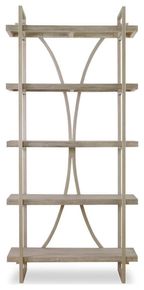 Uttermost 22902 Sway 42"W Metal and Wood Etagere Bookshelf - Beige
