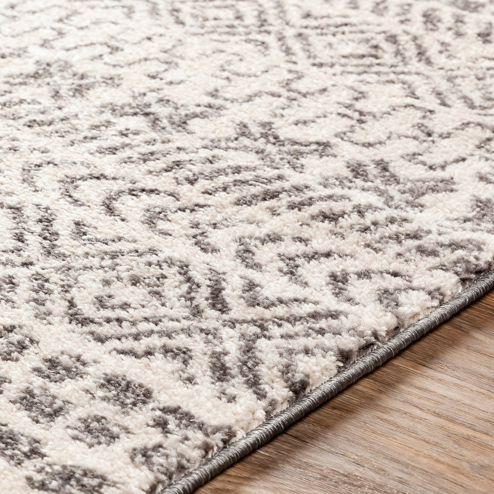 Surya Sunderland SUN-2304 5'3"x7'3" Rug, Medium Gray/White