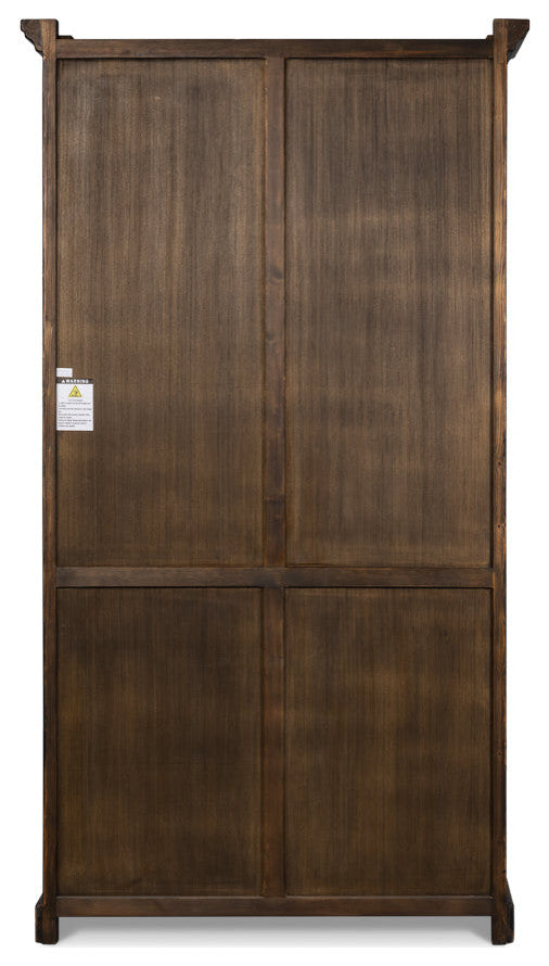 Edgar Allan Glass Doors Curio Bookcase Black