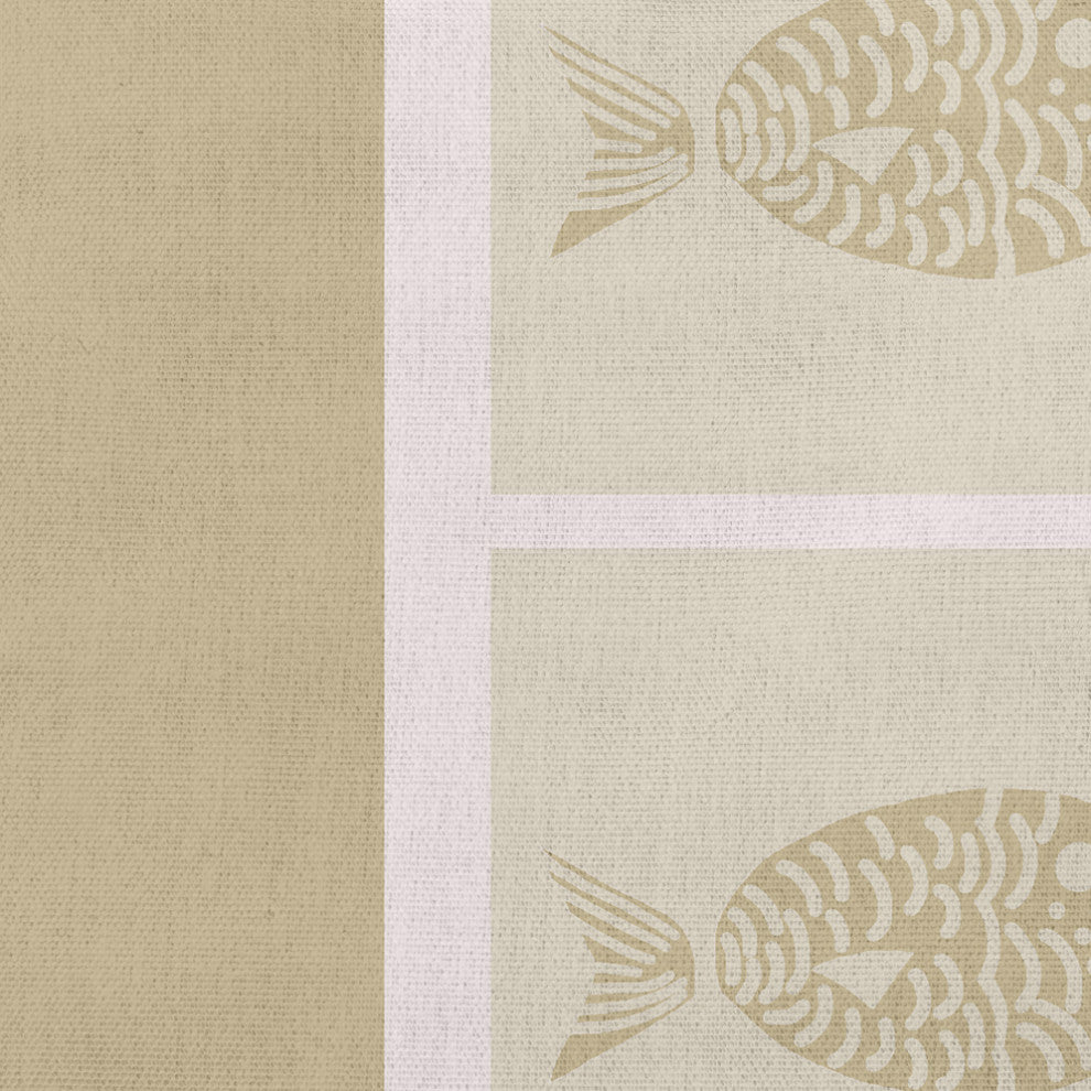 20x20" Fish Chips Nautical Decorative Indoor Pillow, Taupe