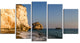 "Petra Tou Romiou Or Aphrodite'S Rock" Seascape Wall Art, 5 Panels, 60"x32"