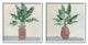 Green Palm Frond Plants Brown Jars Still Life,24 x 24