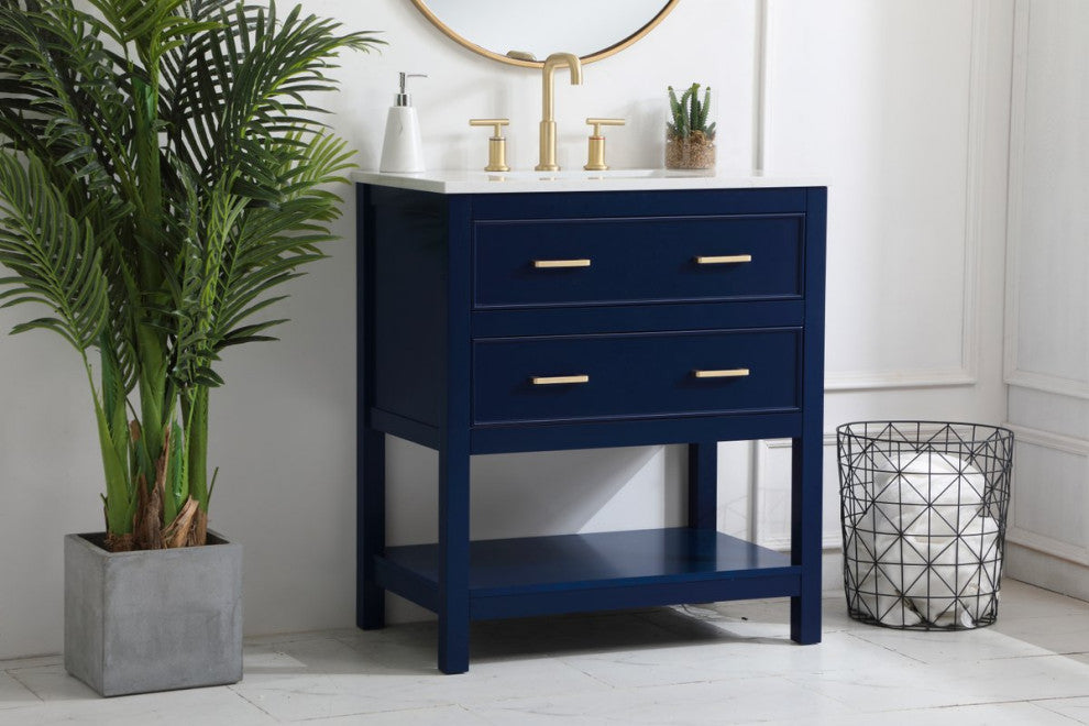 Home Living 30" Single Bathroom Vanity, Blue
