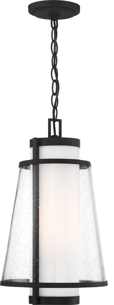 Nuvo Anau 1-Light Incandescent Matte Black Glass Wall Mount