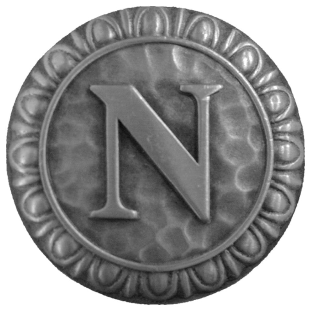Initial A Knob Antique Brass, Antique Pewter, N
