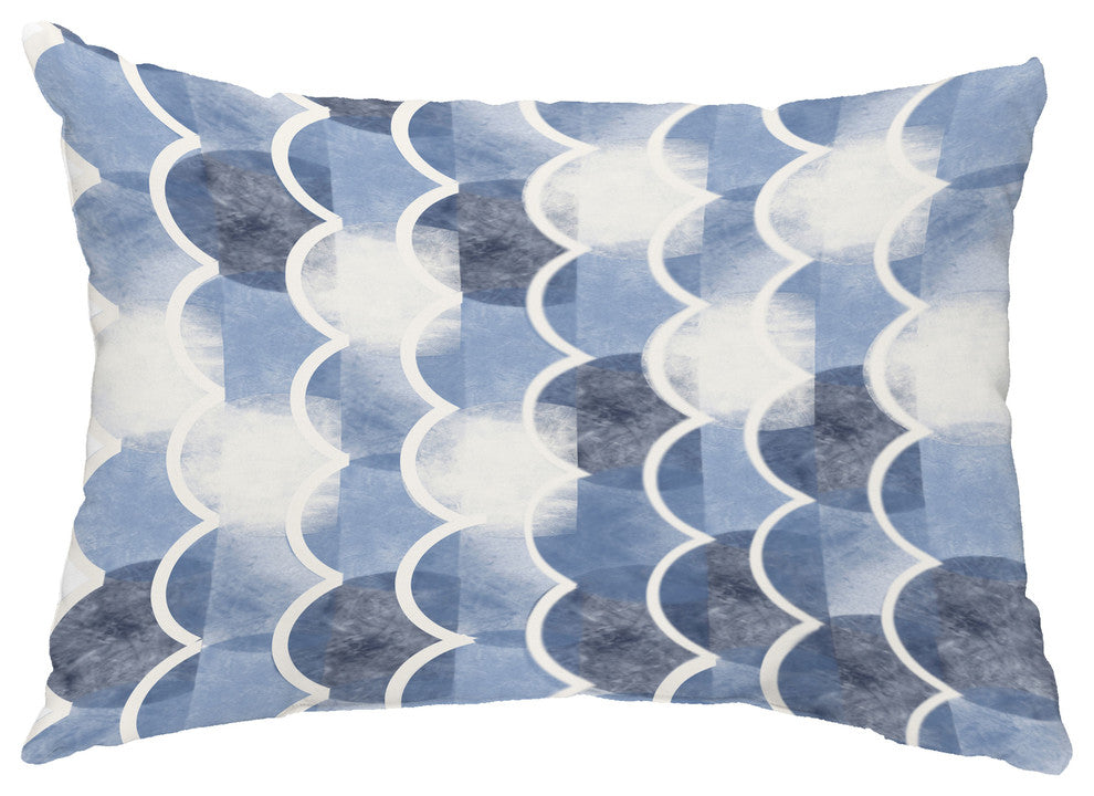 Zircoland 14"x20" Abstract Decorative Outdoor Pillow, Blue