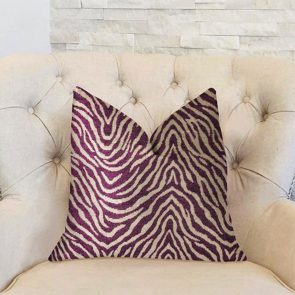Oasis Waves Purple and Beige Luxury Throw Pillow, 20"x20"