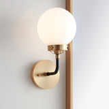 Caleb 1-Light Brass Wall Sconce, Brass Gold/Black, 1 - Light(s)