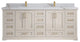 Boston 84" Double Sink Bath Vanity in Fine Grain 2" Calacatta Gold