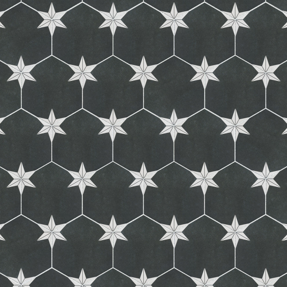 Stella Hex Night Porcelain Floor and Wall Tile