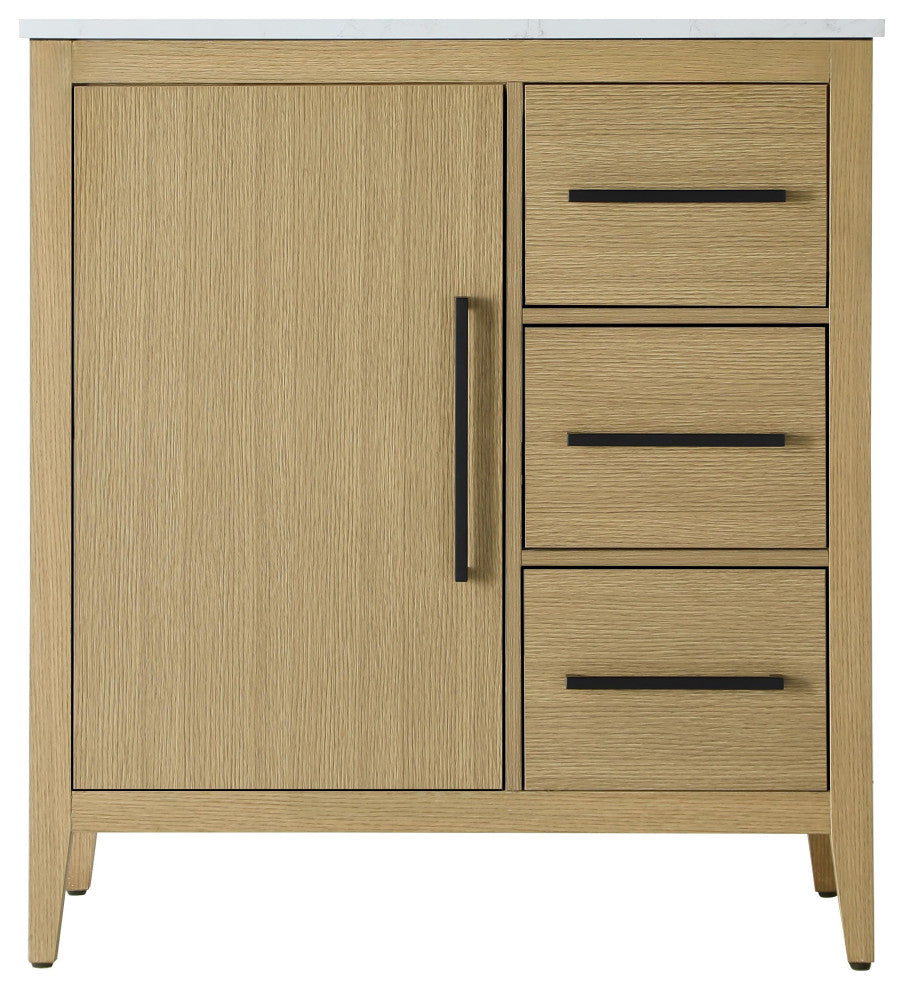 Home Living 32" Single Bathroom Vanity, Honey Brown
