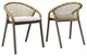 Meadow Outdoor Patio Dining Chairs Set of 2, Natural White
