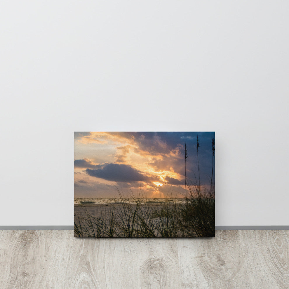 Coastal Wall Artwork: Anna Maria Island Beach Sunset 2 Canvas Print, 12" X 16"