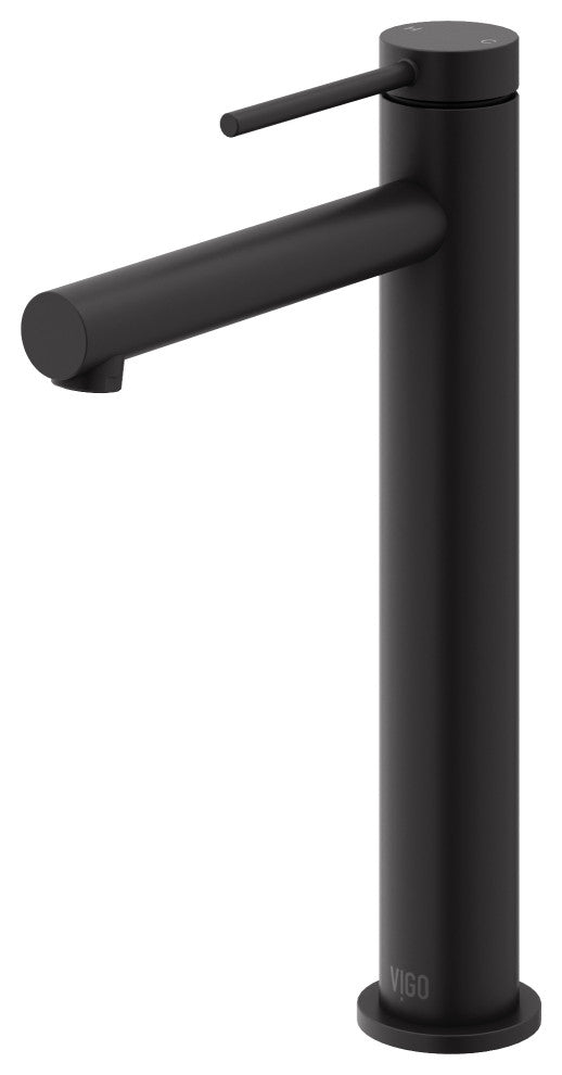VIGO Jewel 11" H Single Handle Single Hole Bathroom Vessel Faucet, Matte Black