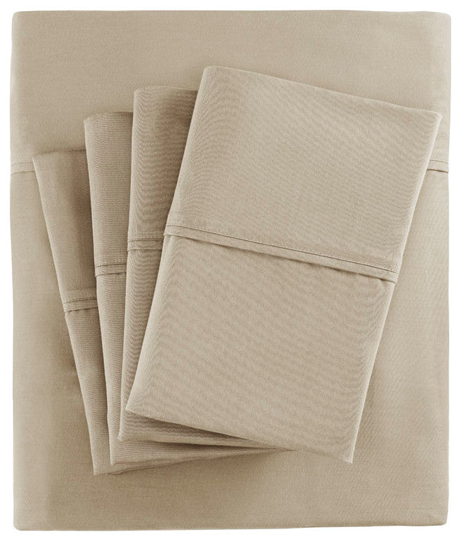 Madison Park 800 Thread Count Cotton-Blend Sateen 6-Piece Sheet Set, Khaki