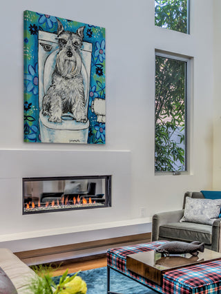 "Schnauzer" Painting Print on Wrapped Canvas, 30"x45"