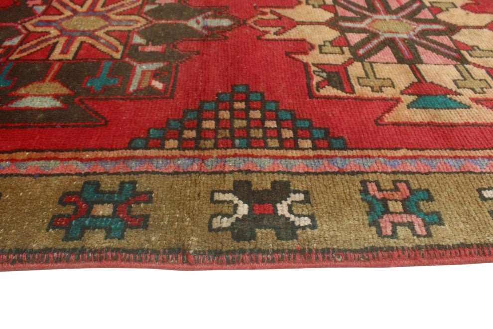 Fine Vintage Distressed Berry Red/Brown Runner, 3'3x9'10