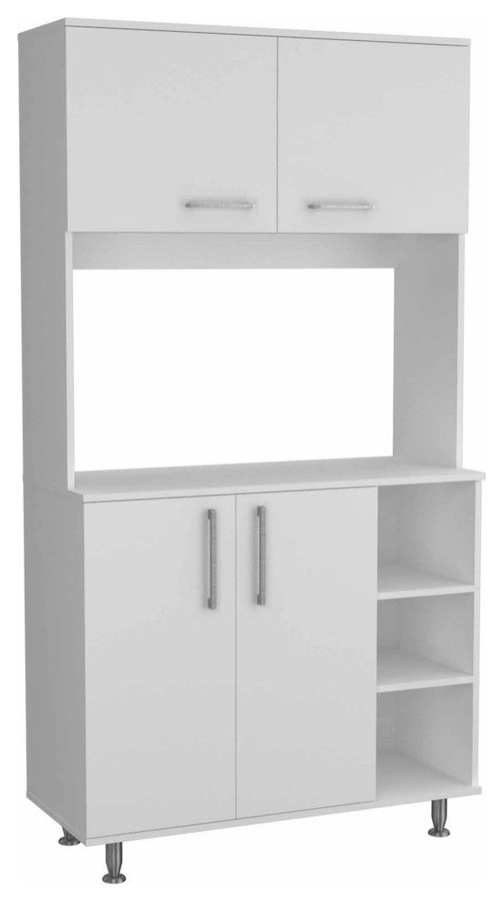 Colorado Multipurpose Pantry Cabinet with Open Counter & Three Open Shelves