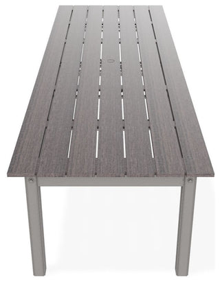 42" x 120" Rustic Extendable Outdoor Dining Table, Warm Gray
