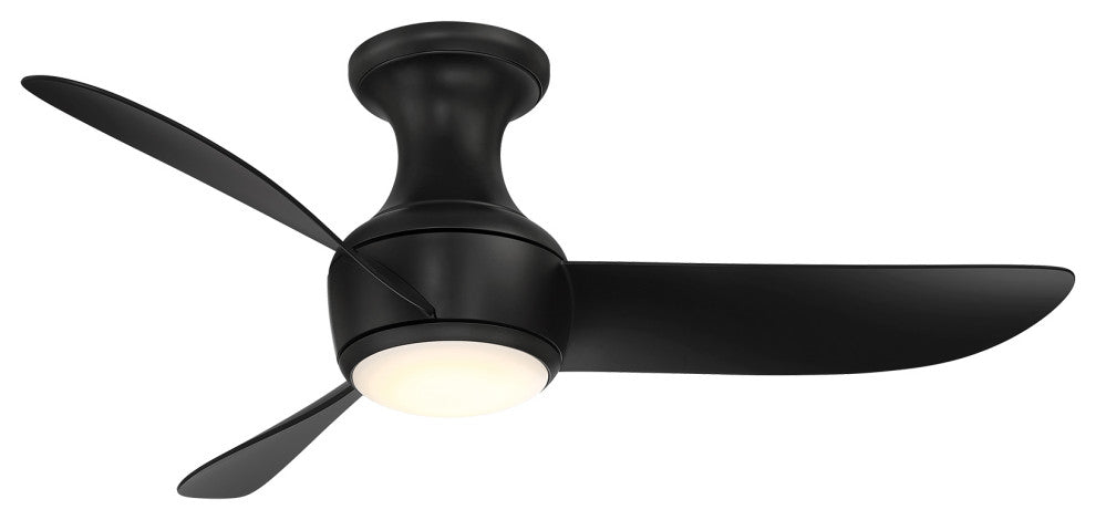 Corona 3-Blade Flush Mount Ceiling Fan, Matte Black