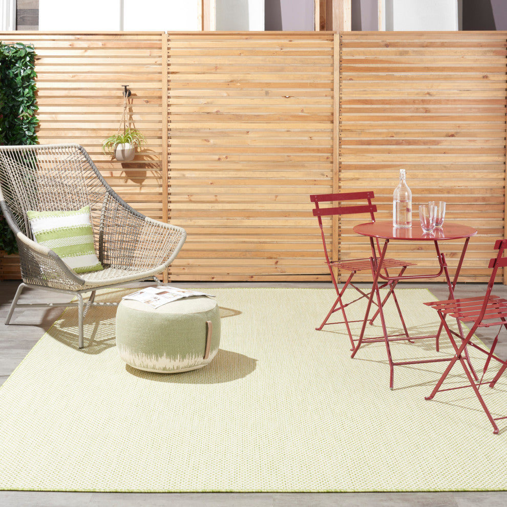 Nourison Courtyard 7' x 10' Ivory Green Modern Area Rug