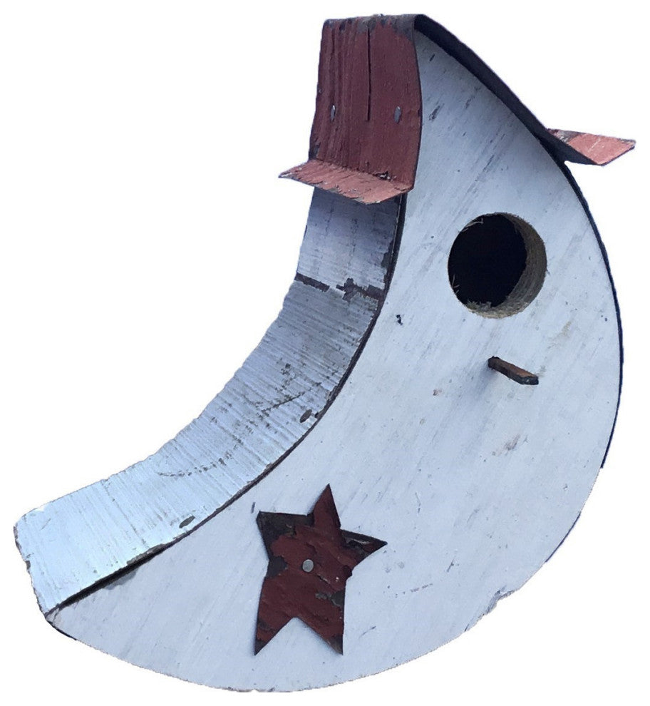 Wood Small Moon Bird House
