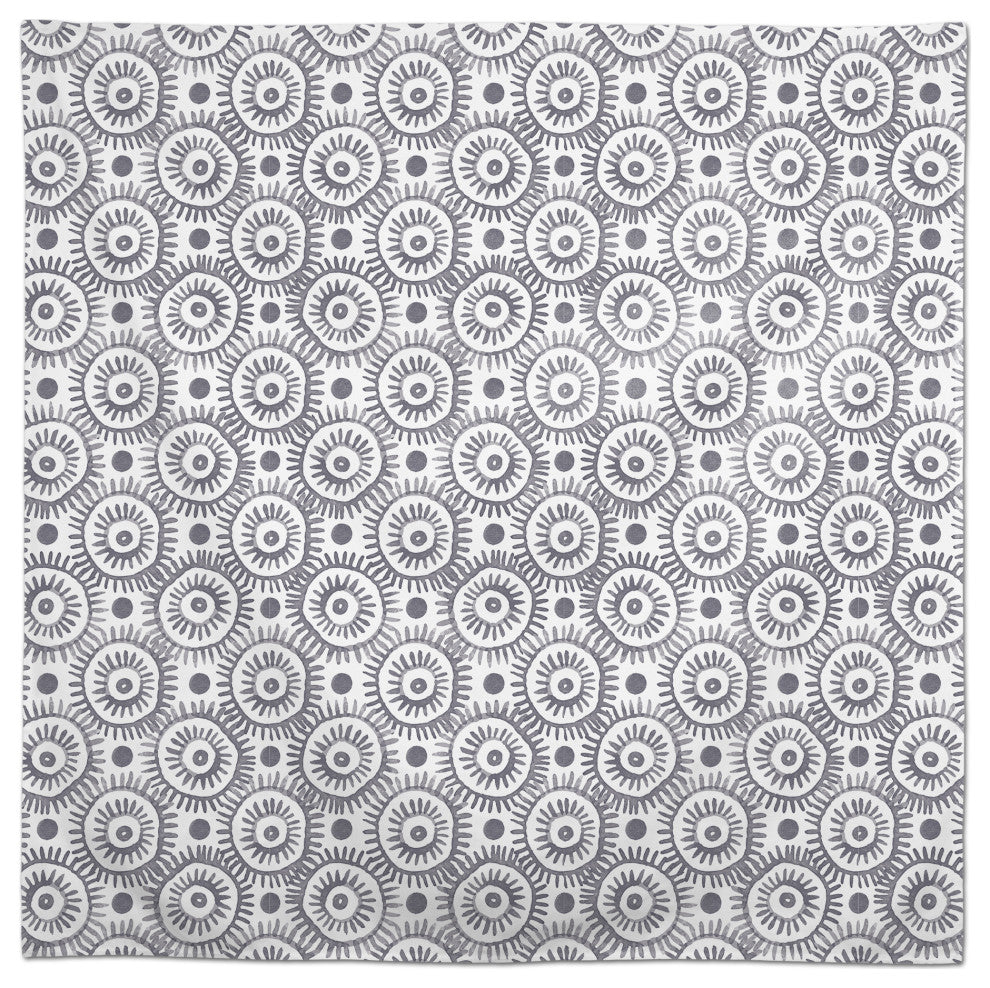Boho Circles Dark Gray 58x58 Tablecloth