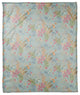 Butterfly Bird Floral on Blue 50x60 Coral Fleece Blanket