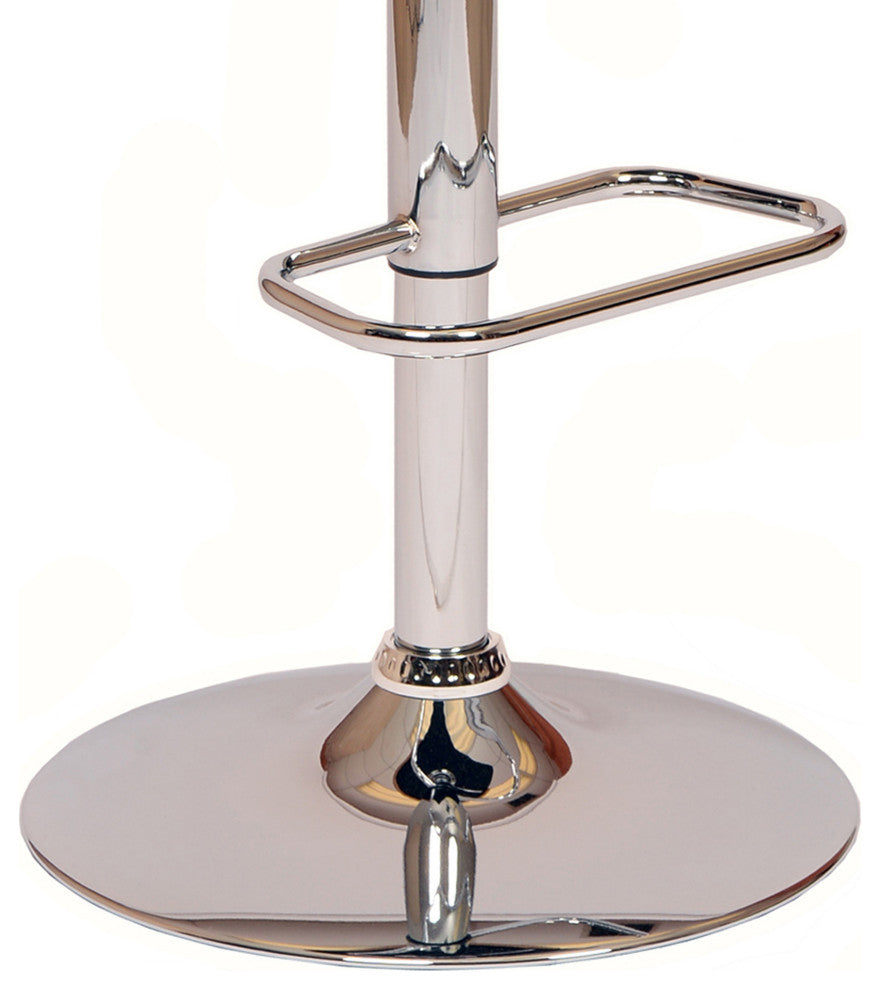 Black Faux Leather Walnut and Chrome Adjustable Swivel Bar Stool