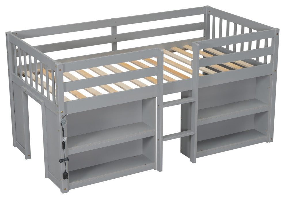 Gewnee Twin Size Kid Low Loft Bed