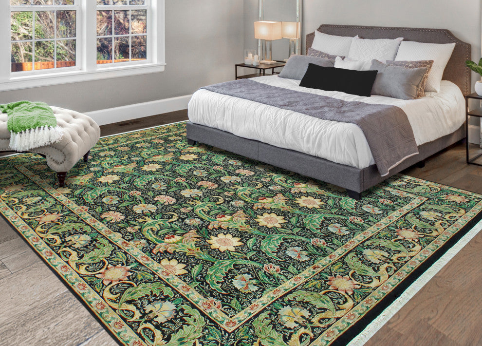 Pak-Persian Diogenes Black/Gold Rug, 9'0x12'4