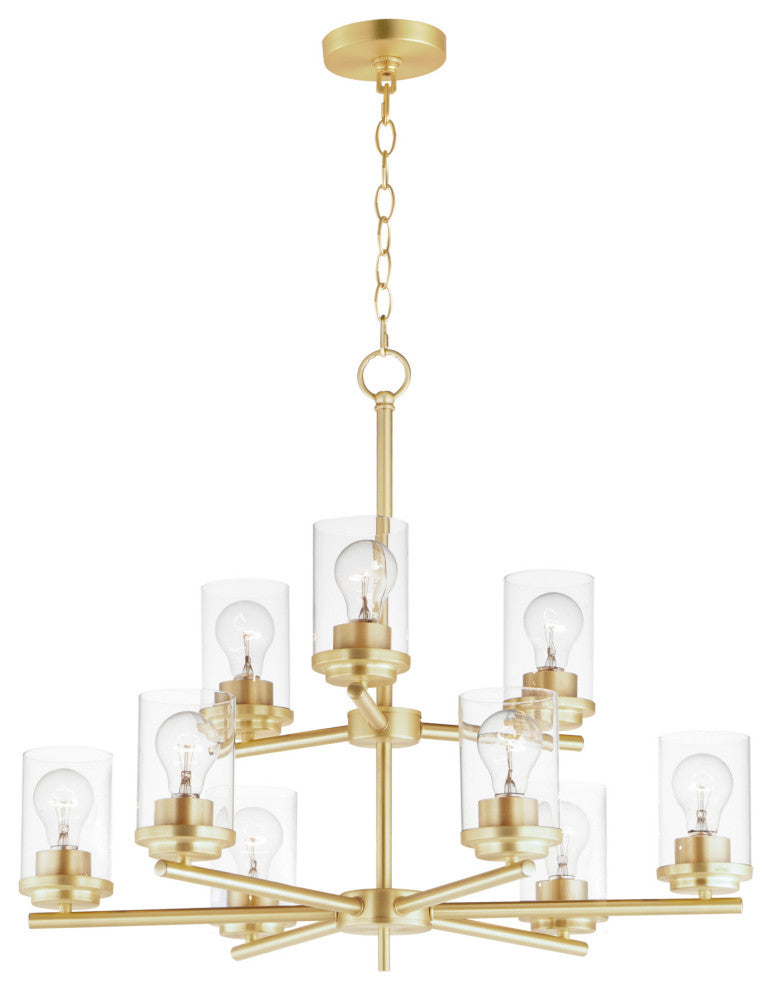Maxim 10206CL Corona 9 Light 28"W Chandelier - Satin Brass
